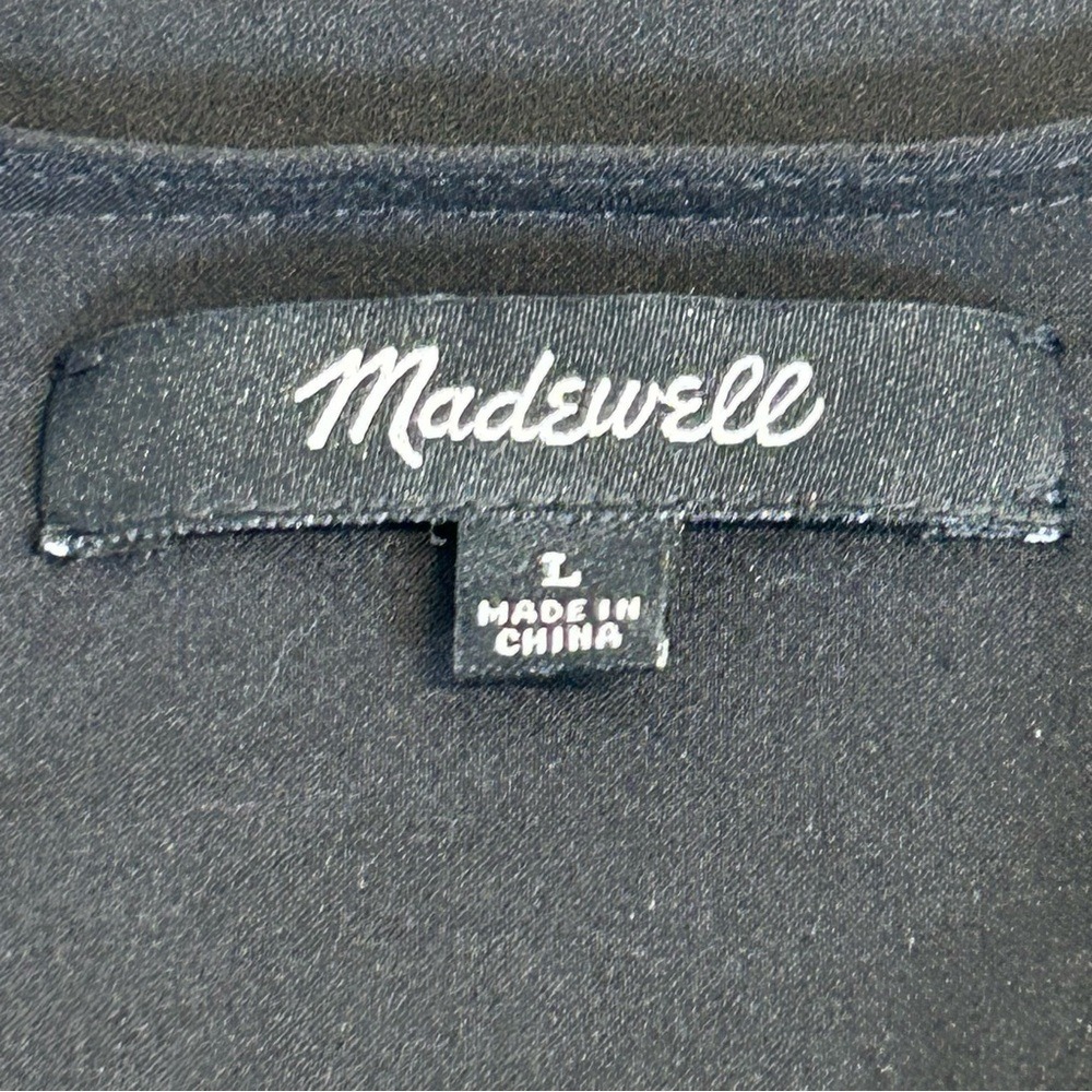Madewell Women's Duskway Eyelet Black Mini Dress Pockets Lined Size Large - Picture 6 of 11